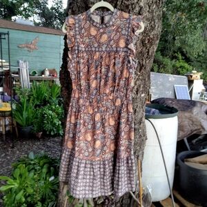 Paisley Print Sleeveless Mini Dress With Pockets